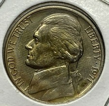 ERROR 1971 JEFFERSON NICKEL DOUBLE HAIRLINE OUTLINE