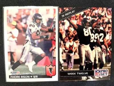 Pro Set Andre Rison NFL - Andre Rison 1992 Fleer & 1992 Pro Set '91 Replay Week Twelve ...