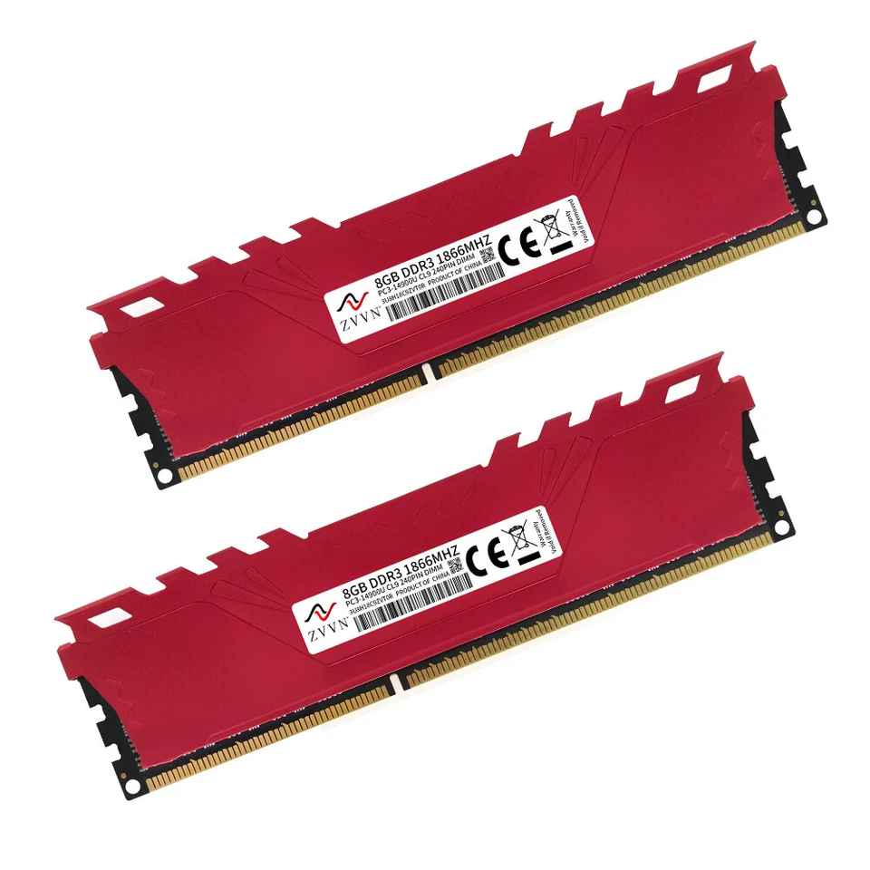 32GB 16GB 8GB DDR3 1866MHz CL9 PC3-14900U DIMM Memory RAM Plug and Play ZVVN Red - Image 2 of 4