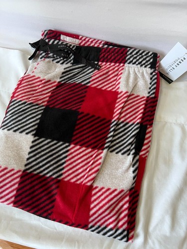 Perry Ellis Portfolio Men's Modern Buffalo Plaid Textured Fleece Pajama Pants XL - Picture 5 of 11