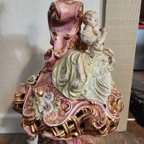 Capodimonte Figural Lamp | Vintage Italian Figurine Lamp | Large, Rare - Picture 6 of 16