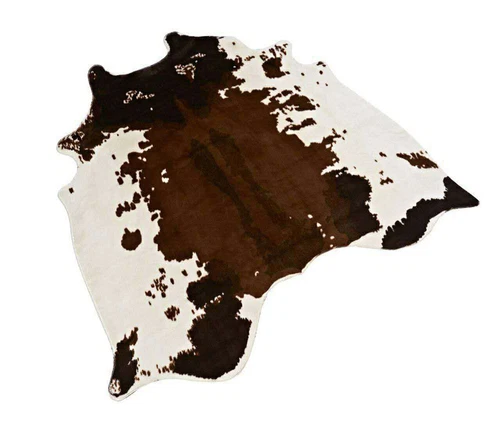 5.6'X7.2' Cowhide Area Rug Large Tricolor Cowskin Cow Hide Leather Faux Carpet  - Picture 2 of 10