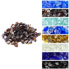 Crushed Fire Glass for Natural or Propane Fire Pit Fireplace and Landscaping1...