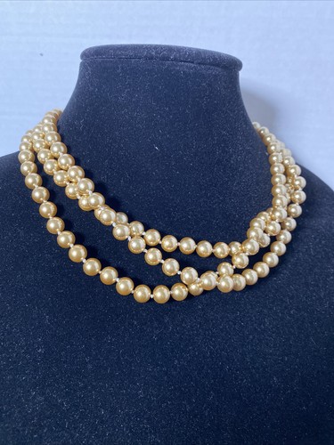 3 Strand Faux Pearl Necklace | eBay