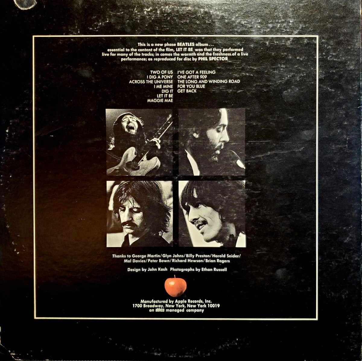 THE BEATLES~LET IT BE RARE US ORIG'70 APPLE Red Label MAGGIE