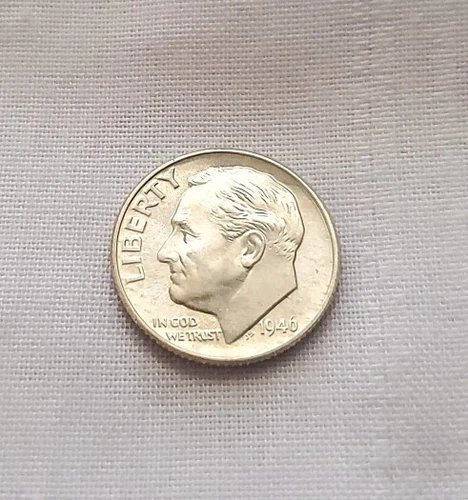 Sharp Brilliant Unc. 1946-D ROOSEVELT DIME**90% Silver NICE COIN**
