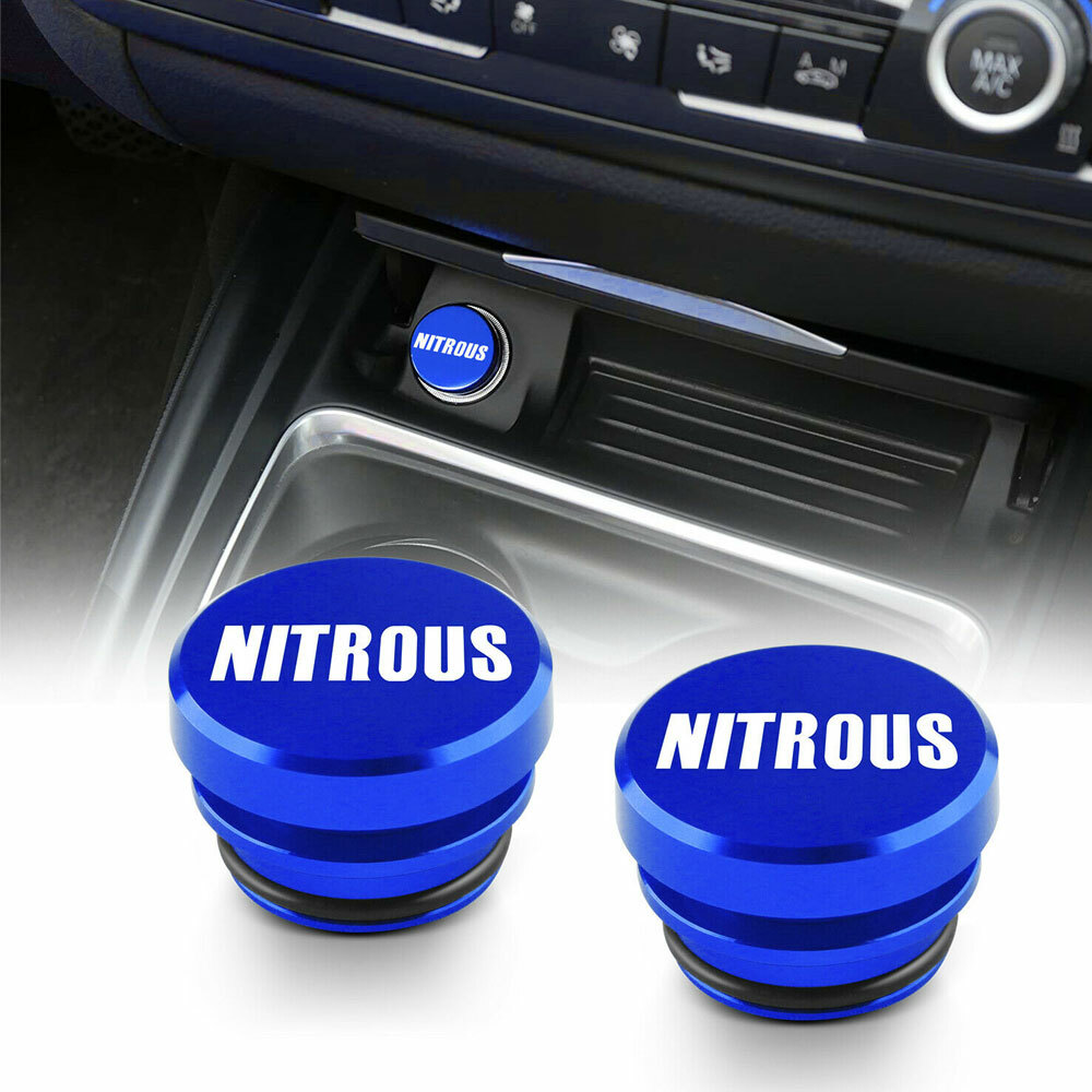 2Pcs Nitrous Button Car Cigarette Lighter Cover Car Interior Accessories  Kit*