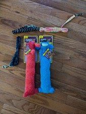 Lot Of Three Dog Leashes Polka Dot, Citrus, And Anchors  2 Toys - New
