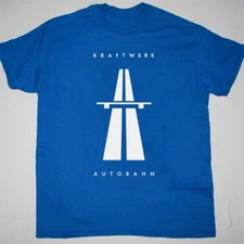 NEW KRAFTWERK - AUTOBAHN  Short Sleeve Blue All Size Gift Shirt  OM49