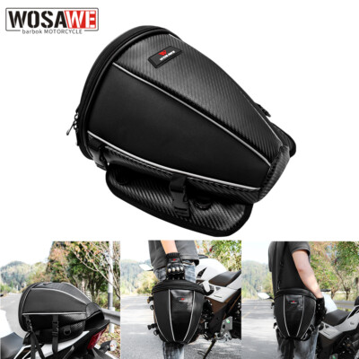 WOSAWE Motorcycle Rear Seat Bag Tail Bag Racing Carry Bag Motorbike Saddle Bag