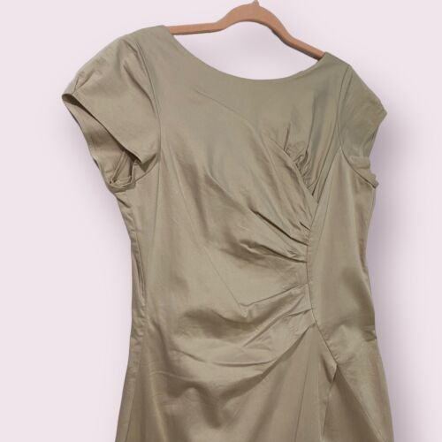 Vestido Pierre Cardin Paris Para Mujer Talla 38 EE. UU. Mediano Caqui Acanalado Tachonado Verano - Imagen 9 de 19