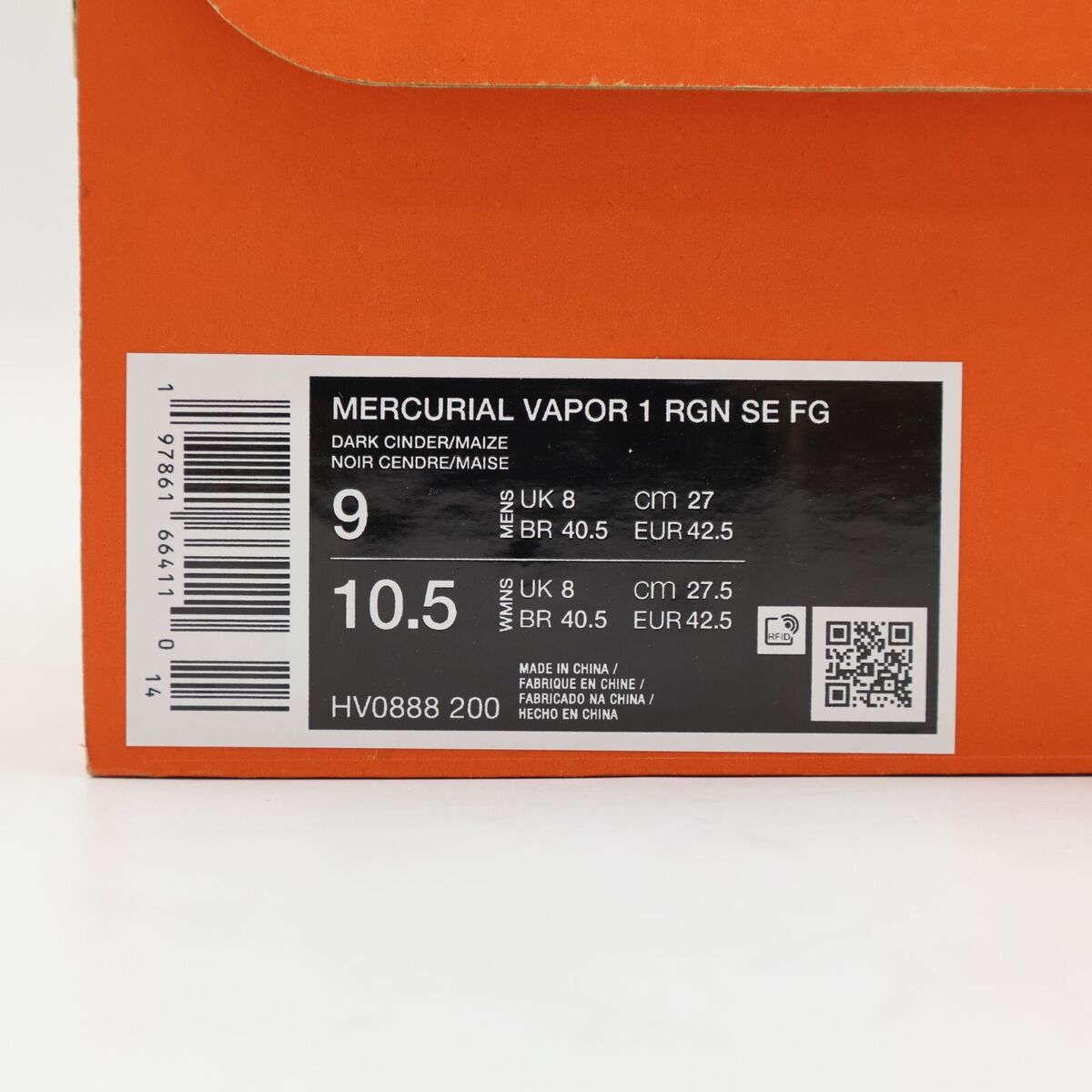 HV0888-200 Nike Mercurial Vapor 1 RGN SE Dark Cinder Maize HV0888-200 Nike Mercurial Vapor 1 RGN SE Dark Cinder Maize