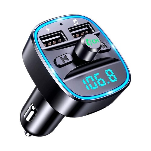 Transmisor FM para automóvil Bluetooth 5.0 inalámbrico reproductor de MP3 cargador radio adaptador C9O3 - Imagen 1 de 7