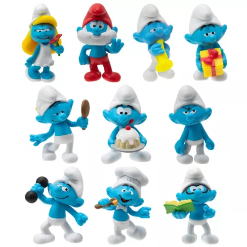 The Smurfs 40TH Anniversary Classic Figure 10 Pack - Features 2-Inch Smurfett...