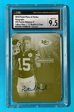 PATRICK MAHOMES II 2018 PANINI P /2017 rookie & and stars 9.5 1/1 auto autograph
