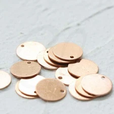 30 Pieces Raw Copper Round Disc - Round Tag - Charm 10mm (3916C)