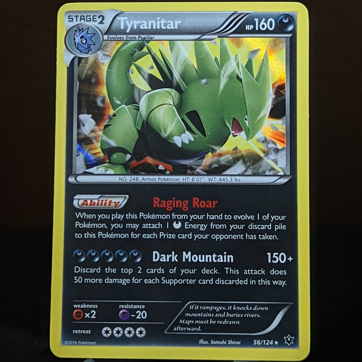 Tyranitar 56/124 NM Holo Rare XY Fates Collide Near Mint Pokemon