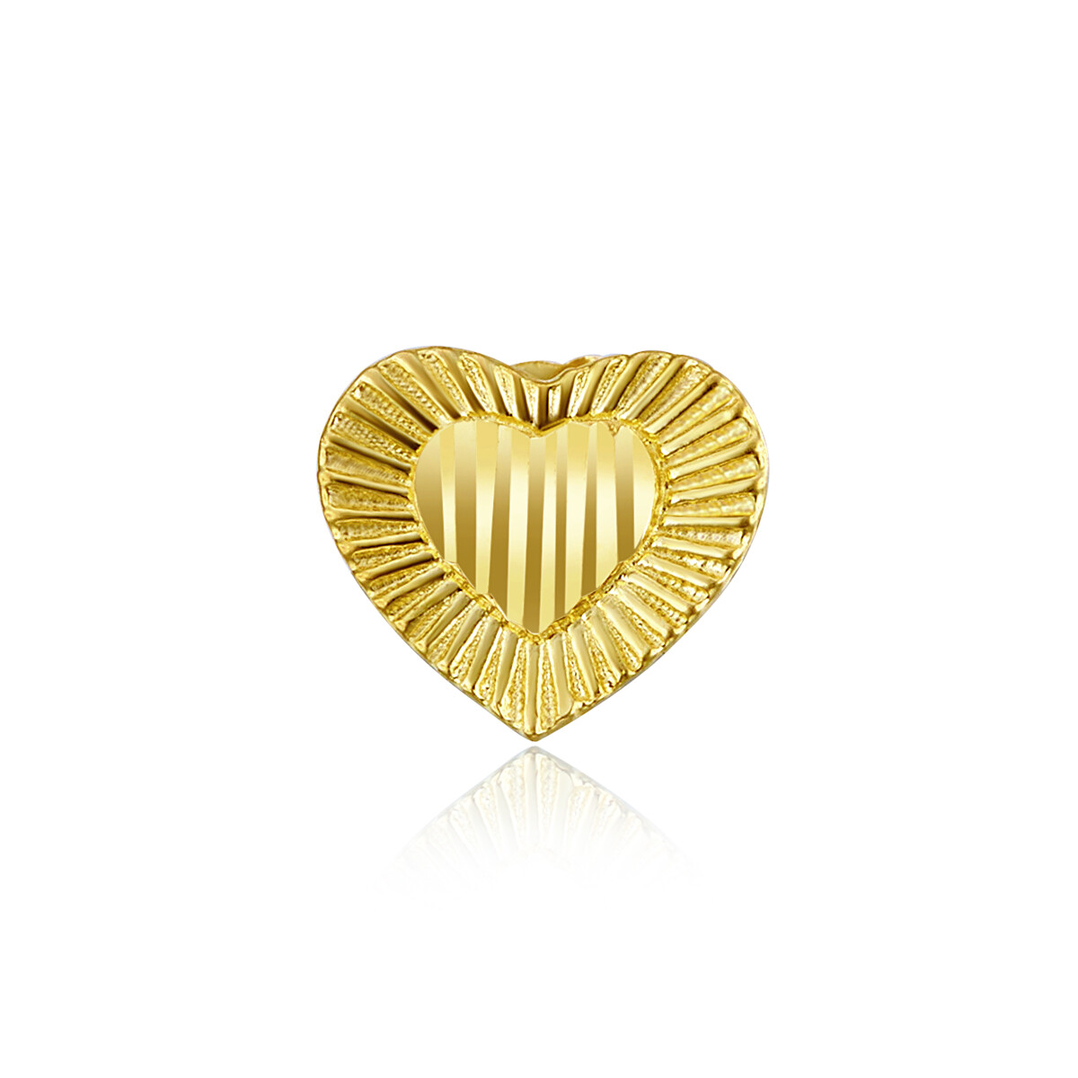 Wellingsale 14k Yellow Gold Heart Stud Earrings (8 X 8mm)
