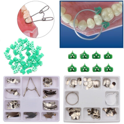 100× Dental Sectional Contoured Matrices Matrix Ring Delta & 40 Add-On Wedges
