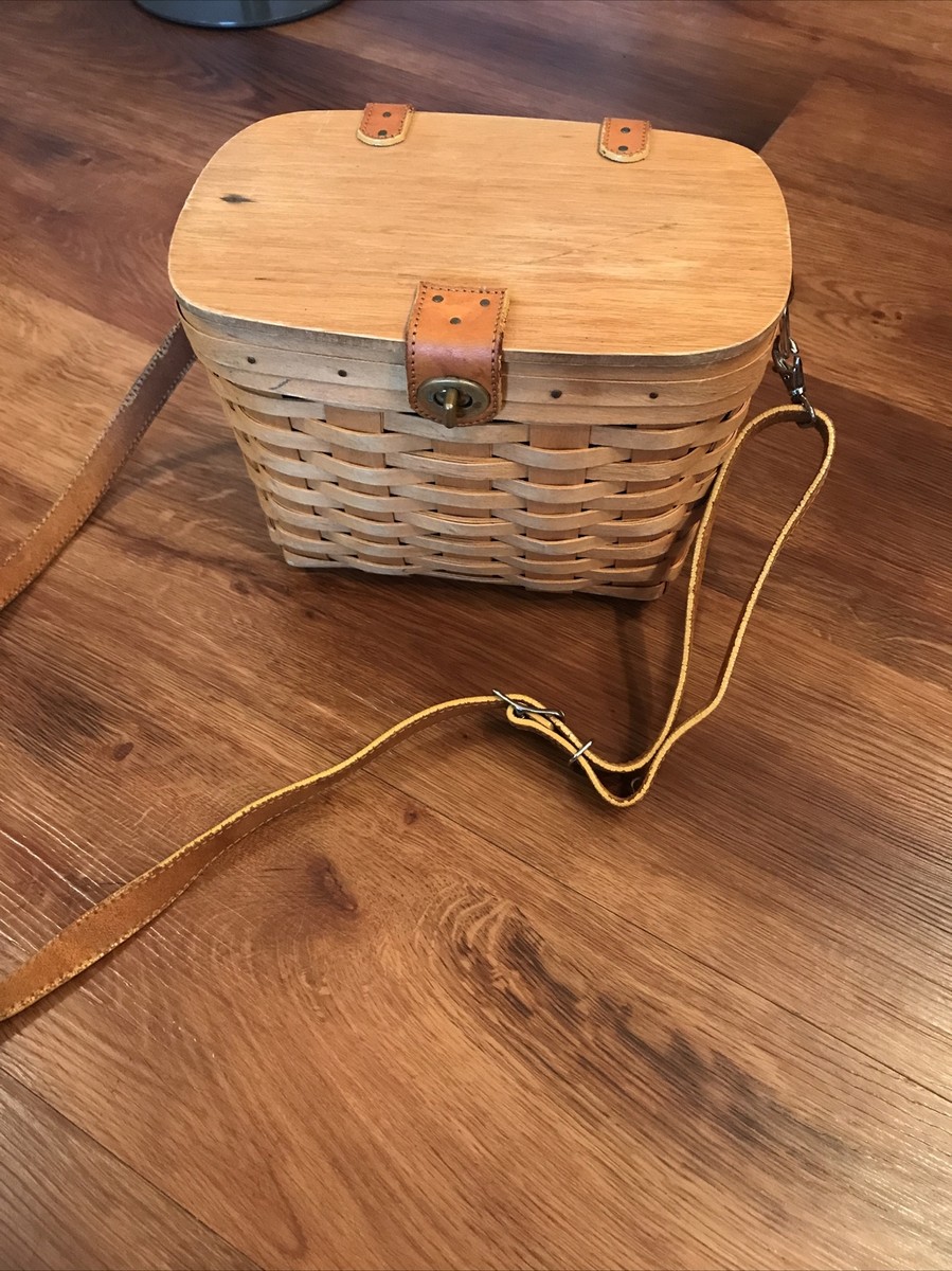 LONGABERGER BASKET Purse Handwoven USA Wood lined basket Unique