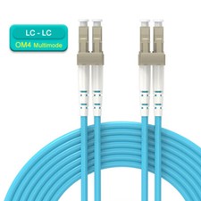 LC to LC 100Gbps OM4 Multimode Duplex Fiber Optic Patch Cord Jumper 1-40m lot