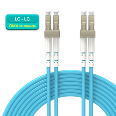 LC to LC 100Gbps OM4 Multimode Duplex Fiber Optic Patch Cord Jumper 1-40m lot