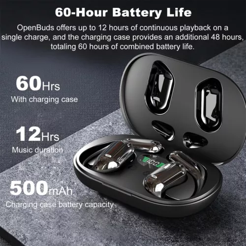Open-Ear Bluetooth 5.4 Headphones Wireless Earbuds Sport Headset Touch Screen - Picture 12 of 23
