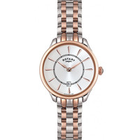 Rotary Women's Quartz Watch With White Dial Analogue Display And Rose Gold Stain Rotary Women's Quartz Watch With White Dial Analogue Display And Rose Gold Stain