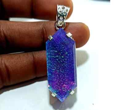 92.5 Ct+ Natural Doublet Monarch Fire Opal 925 Solid Silver Pendant AG Gemstone