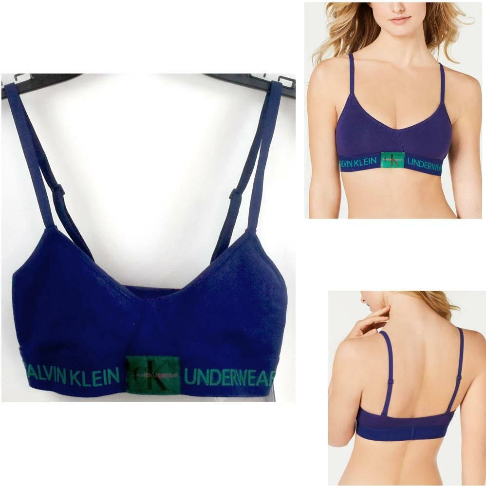 Calvin klein monogram unlined triangle best sale bralette