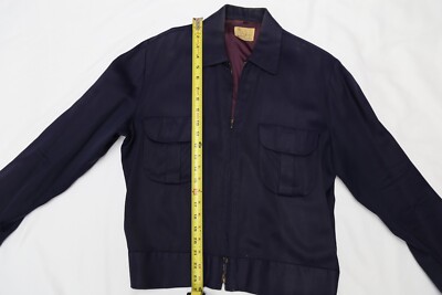 VINTAGE 1950s GABARDINE RICKY JACKET ROCKABILLY DARK BLUE SIZE