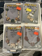 Vintage Fun Folk Necklace Kits Lot Of 4 Different