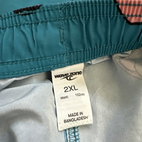Wave Zone Men’s Board Shorts Size 2XL Blue Sloth Print Waist 102cm Elastic Tie - Picture 9 of 15