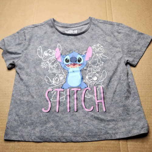 Disney Lilo And Stitch Gray T-Shirt Youth Girl 10/12 Graphic Print Stitch