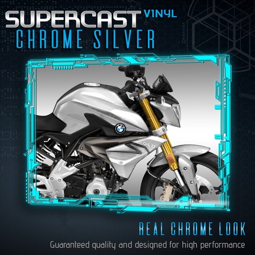 Silver Supercast Flex Stretch Mirror Chrome Vinyl Wrap Bubble Free 24" x 60" In - Bild 6 von 8