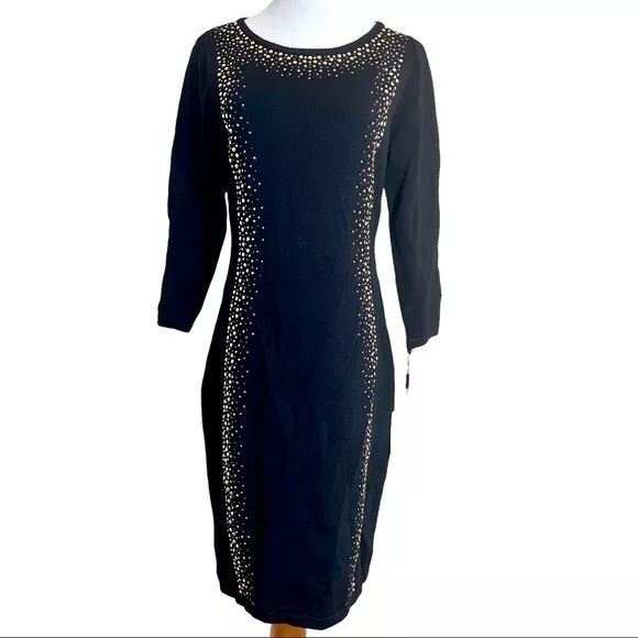 Calvin Klein Studded Black Sweater Dress Sz Medium New NWT | eBay