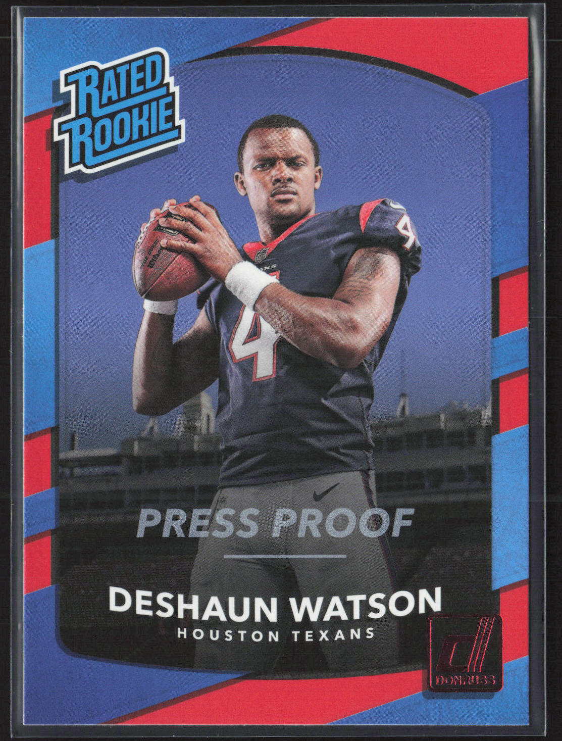 Deshaun Watson 2017 Donruss #345 Press Proof Red Houston Texans Rookie