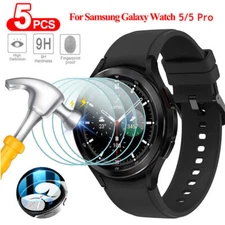 5 PACK For Samsung Galaxy Watch 5/5 Pro 40/44/45 Tempered GLASS Screen Protector