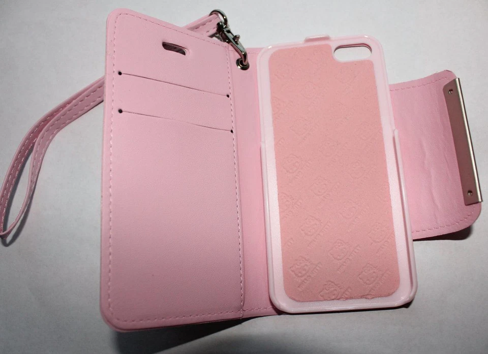 For iPhone 5C - PINK SANRIO HELLO KITTY LEATHER WALLET FLIP POUCH CASE COVER - Image 3 of 3