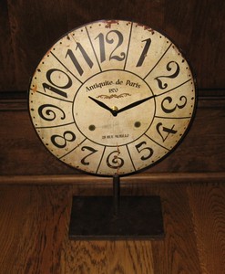 Large Face Clock For Desk Fireplace Mantel Primitive French