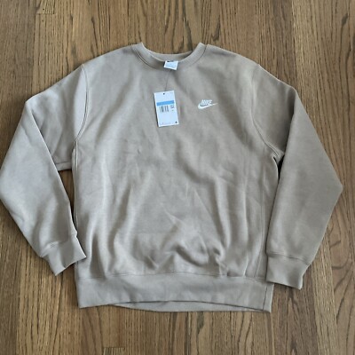 nike club sweatshirt khaki