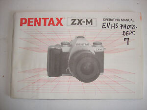 Pentax ZX-M Film Camera Instuction Operating Manual Booklet | eBay