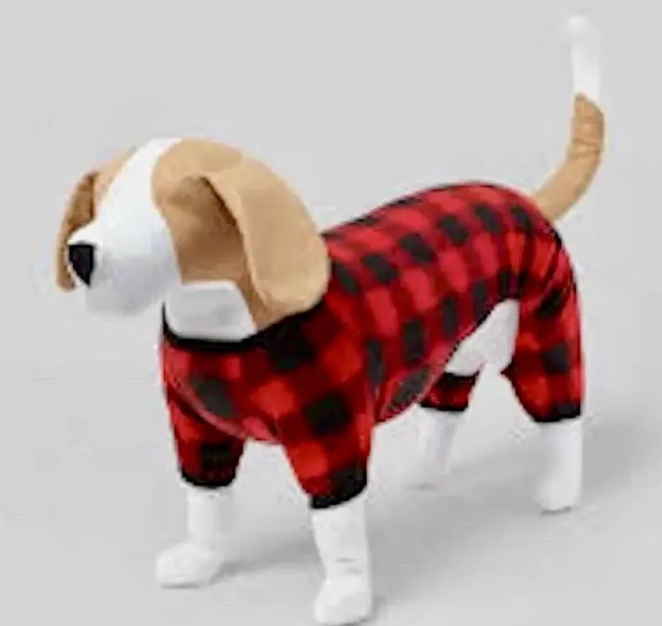 Wondershop Buffalo Plaid Fleece Pet Pj's Size XS For dog Or cat up to 10 lbs