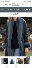 Celtic & Co Toscana Sheepskin 3/4 Length Coat Navy