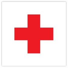 Red Cross sticker decal 4" X 4"