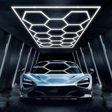 14 Hexagon LED Lighting Car Detail Garage Workshop Retail Light Honeycomb Hex