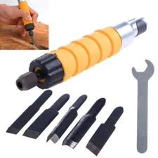 Wood Carving Tool Set Electric Chisel with 5X Carving Tips Wrench Flexible shaft