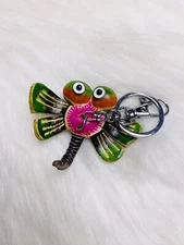 leather dragonfly Keyring bag charm Keychain Car Key Fob handmade gift new