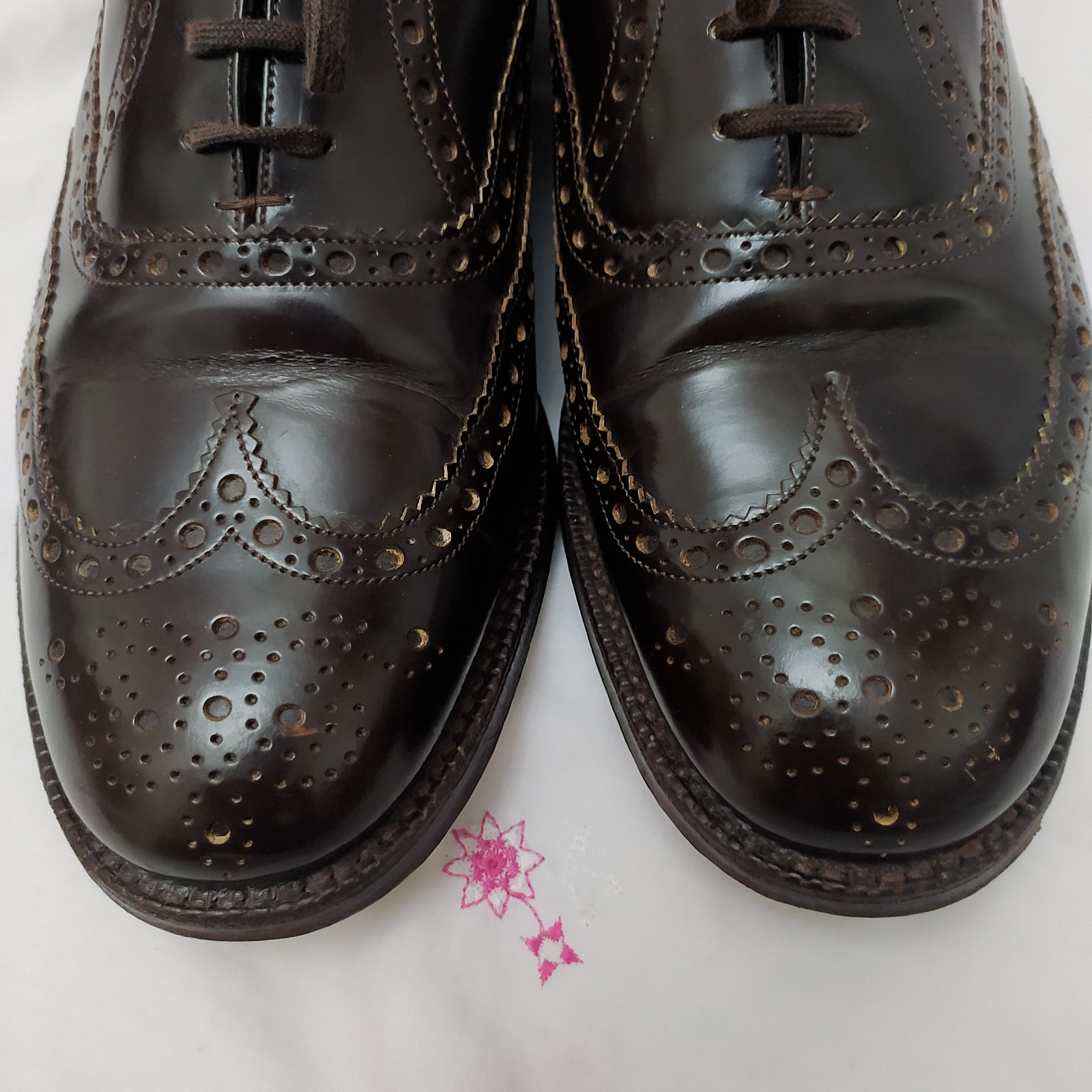 Churchs Oxford Leather Shoe Mens Brown Wingtip English Dress 80G Size 42 EU 9 US image 3