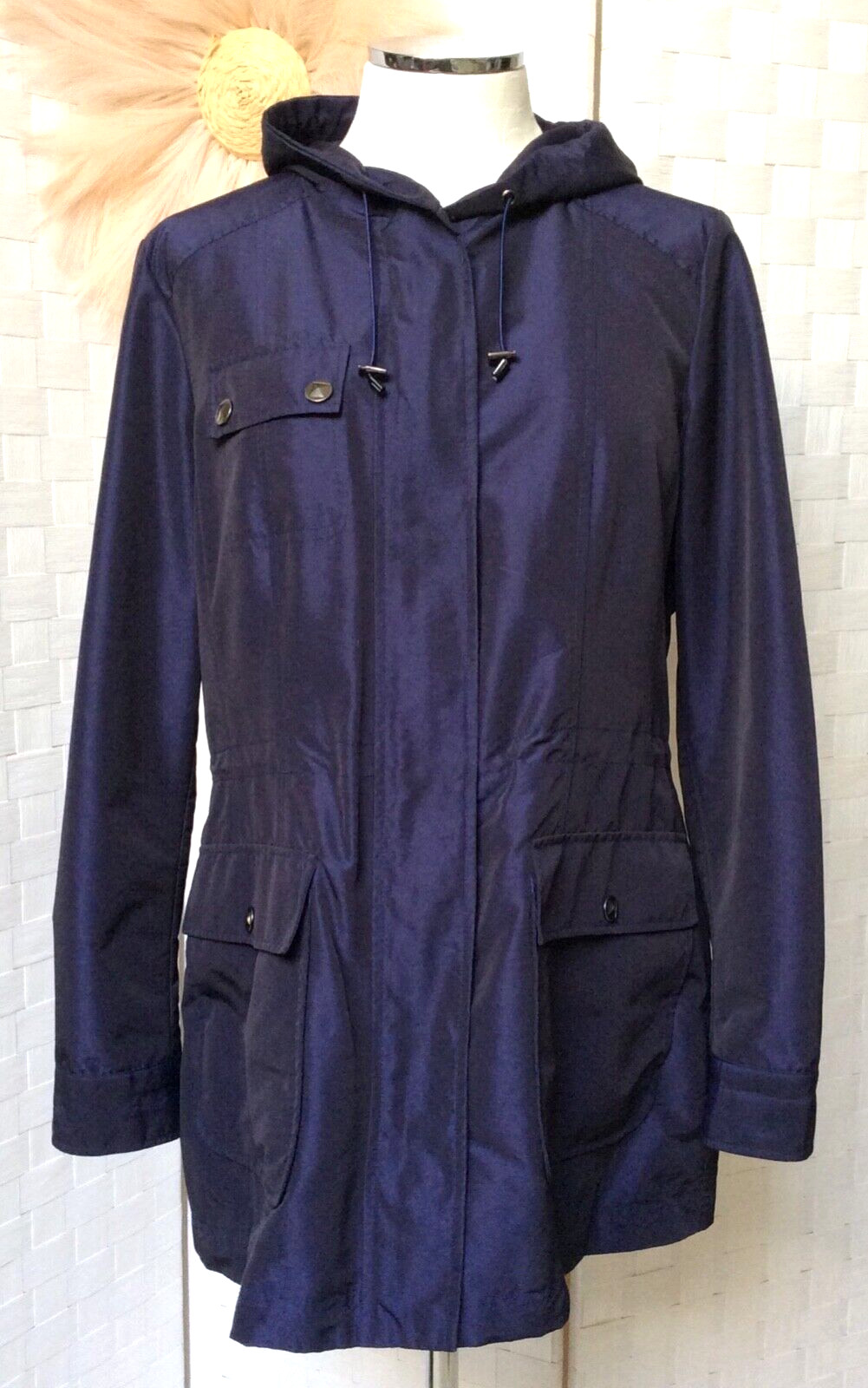 Pendleton Blue Nylon Quilted Lining Iridescent Pa… - image 1